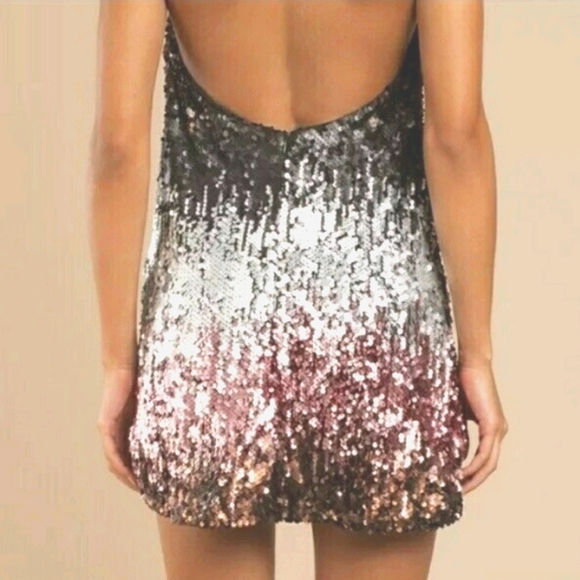 Tobi Till Sundown Halter Sequin Ombre Dress Small - Picture 4 of 8